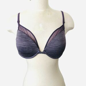 34D Victorias Secret Womens Lavendar Plunge Underwire Lace Padded T-Shirt Bra
